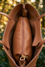 L'Élégant Cognac — Sac Cabas Maroquinerie Premium