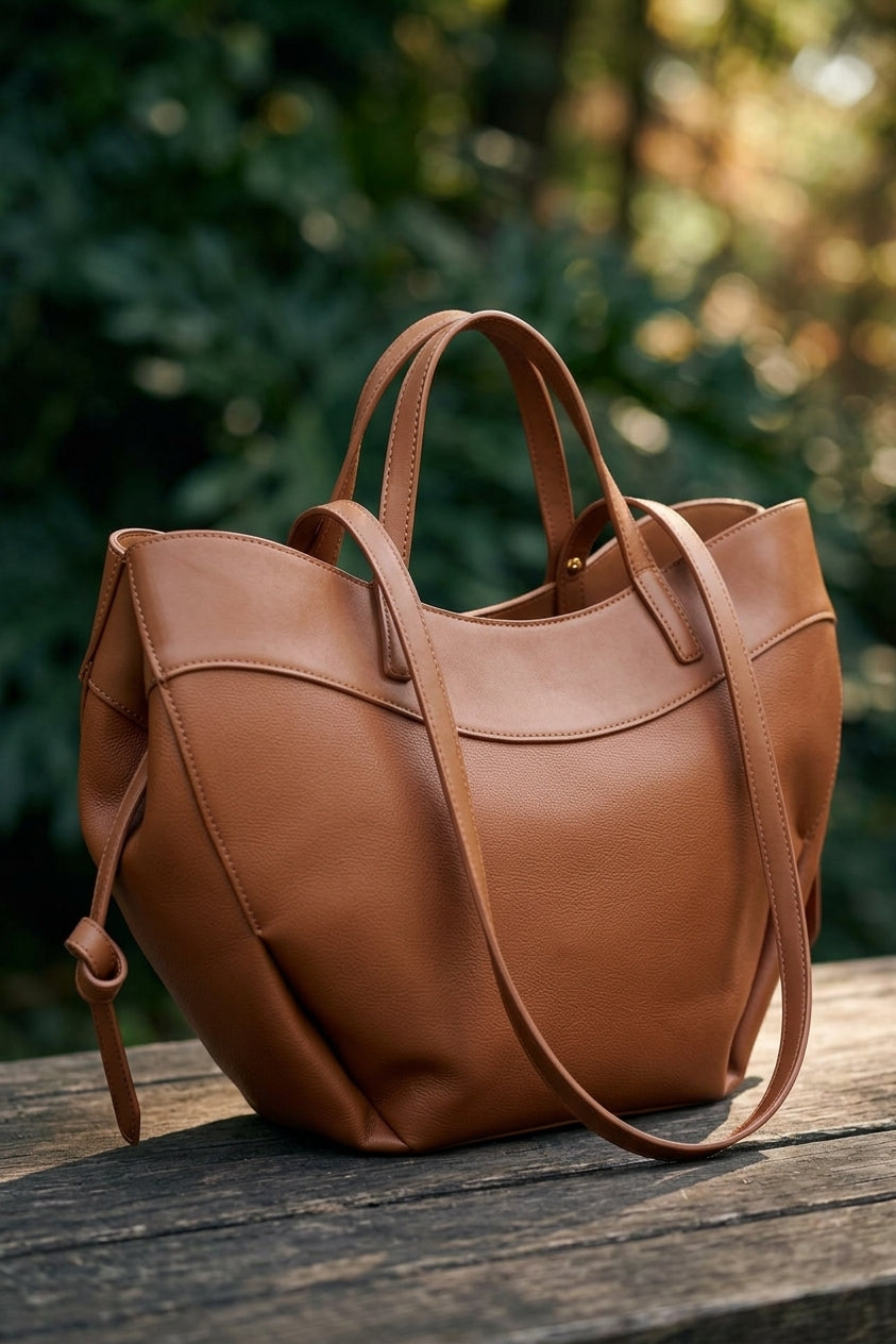 L'Élégant Cognac — Sac Cabas Maroquinerie Premium